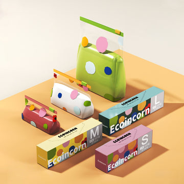 Återförslutningsbara förvaringspåsar med ziplock (Dispenserbox)