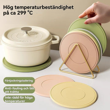 Tjockt värmeisolerande grytunderlägg i silikon