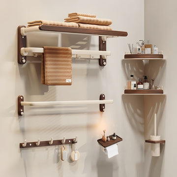 Exklusiv badrumsserie i valnöt och krämvitt (borrfri)