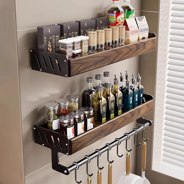 Modulär köksserie i valnöt och stål (borrfri installation)