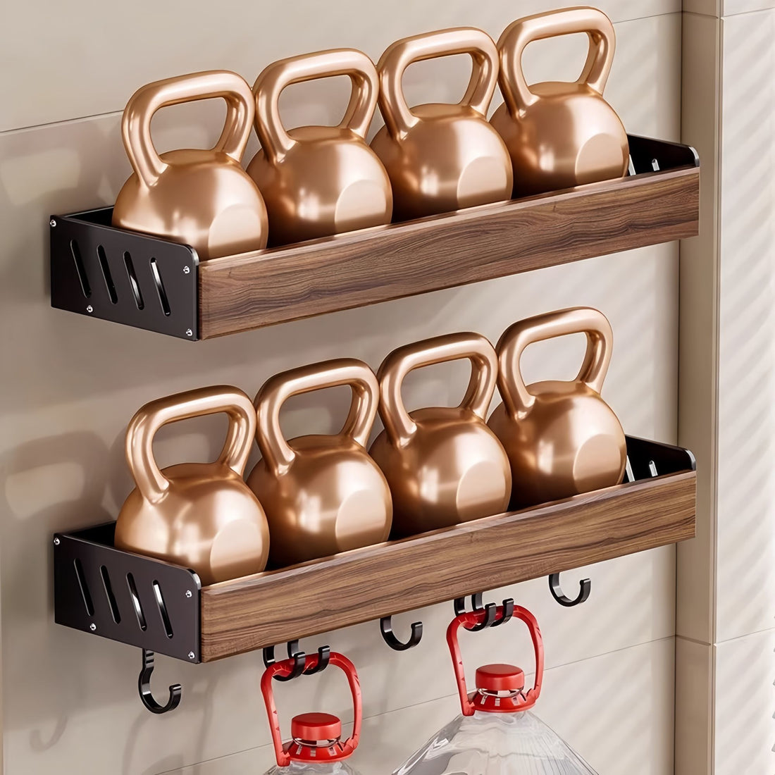 Modulär köksserie i valnöt och stål (borrfri installation)