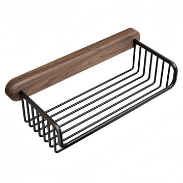 Vägghängd Badrumshylla & Toalettpappershållare i Valnöt