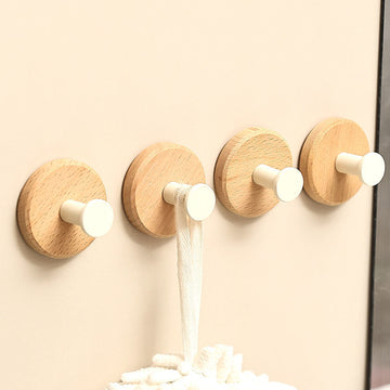 Minimalistiska Runda Väggkrokar i Bokträ