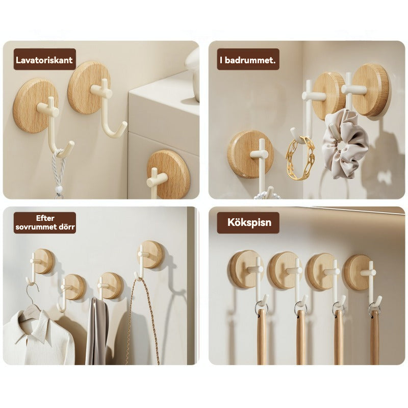 Skandinaviska Väggkrokar i Ljust Trä