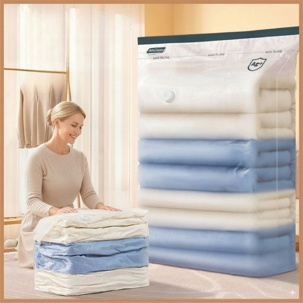 Vakuumförvaringspåsar med Antibakteriellt Skydd – Spara 80% Utrymme