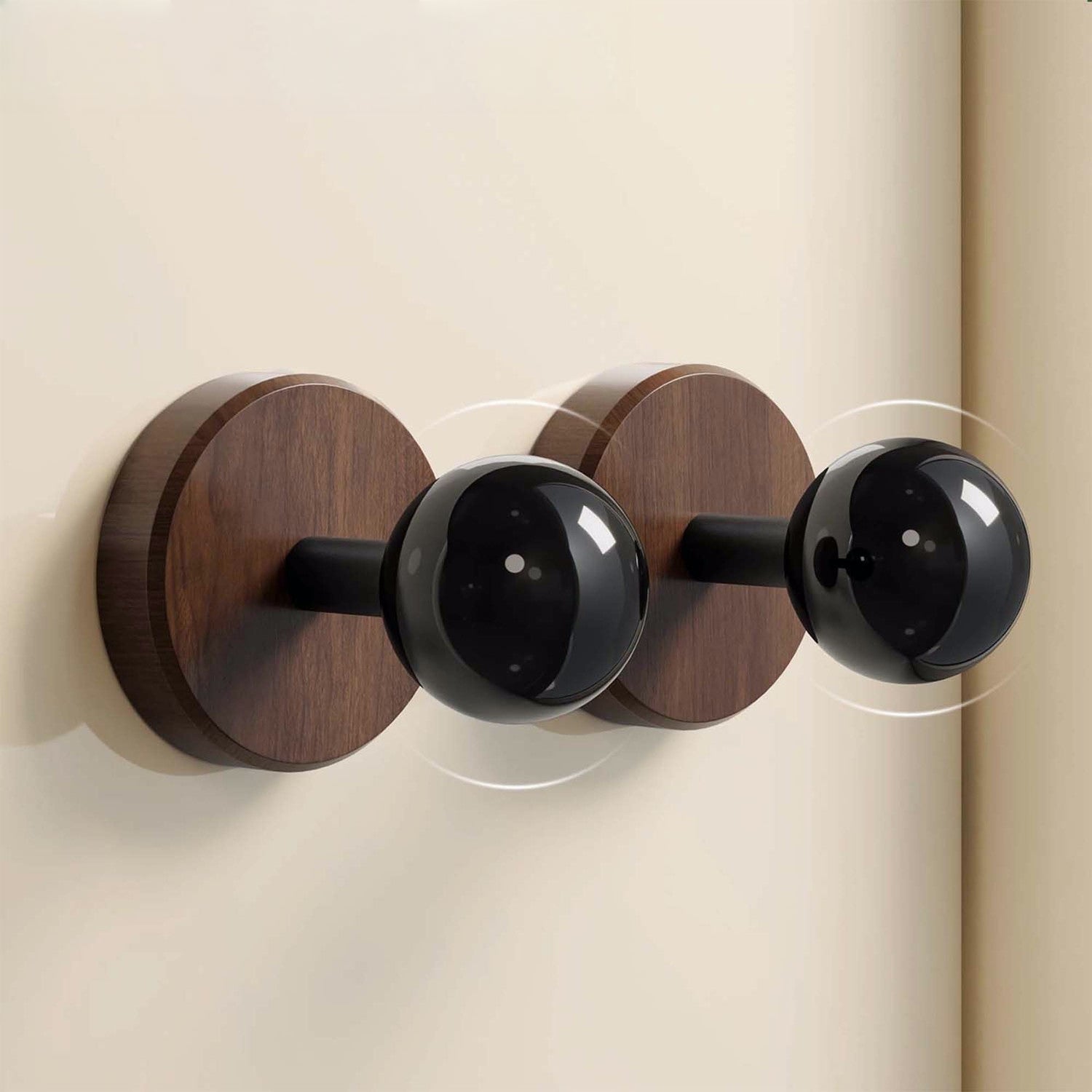 Valnötsfärgade Träkrokar | Hålfria Installation, Stark Bärkapacitet för Hem och Badrum