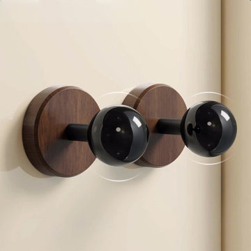 Valnötsfärgade Träkrokar | Hålfria Installation, Stark Bärkapacitet för Hem och Badrum