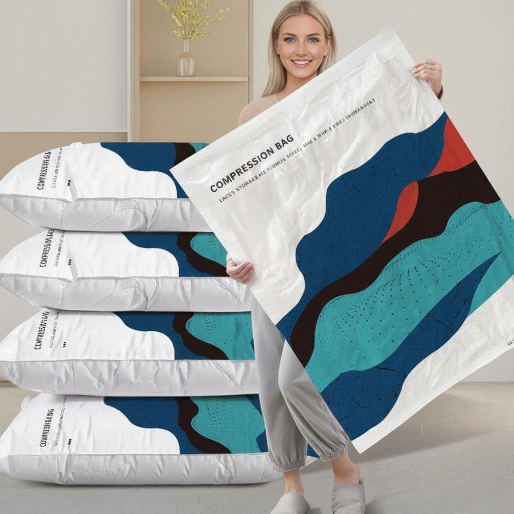 Vakuumförvaringspåsar med Elektrisk Pump – För Täcken &amp; Kläder