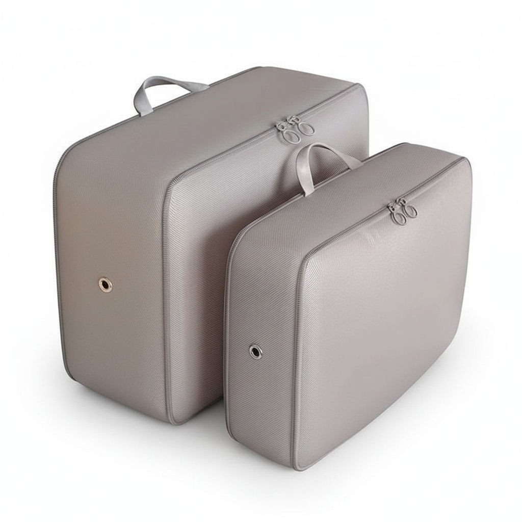 Komprimerbar förvaringspåse för täcken