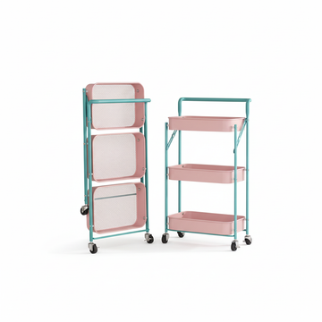 Portabel hopfällbar förvaringshylla – flerlagers vagn för ordning och reda