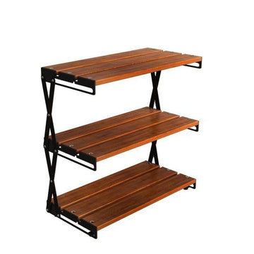 Hopfällbar flerskiktsförvaringshylla i metall – justerbar höjd, 3 lager