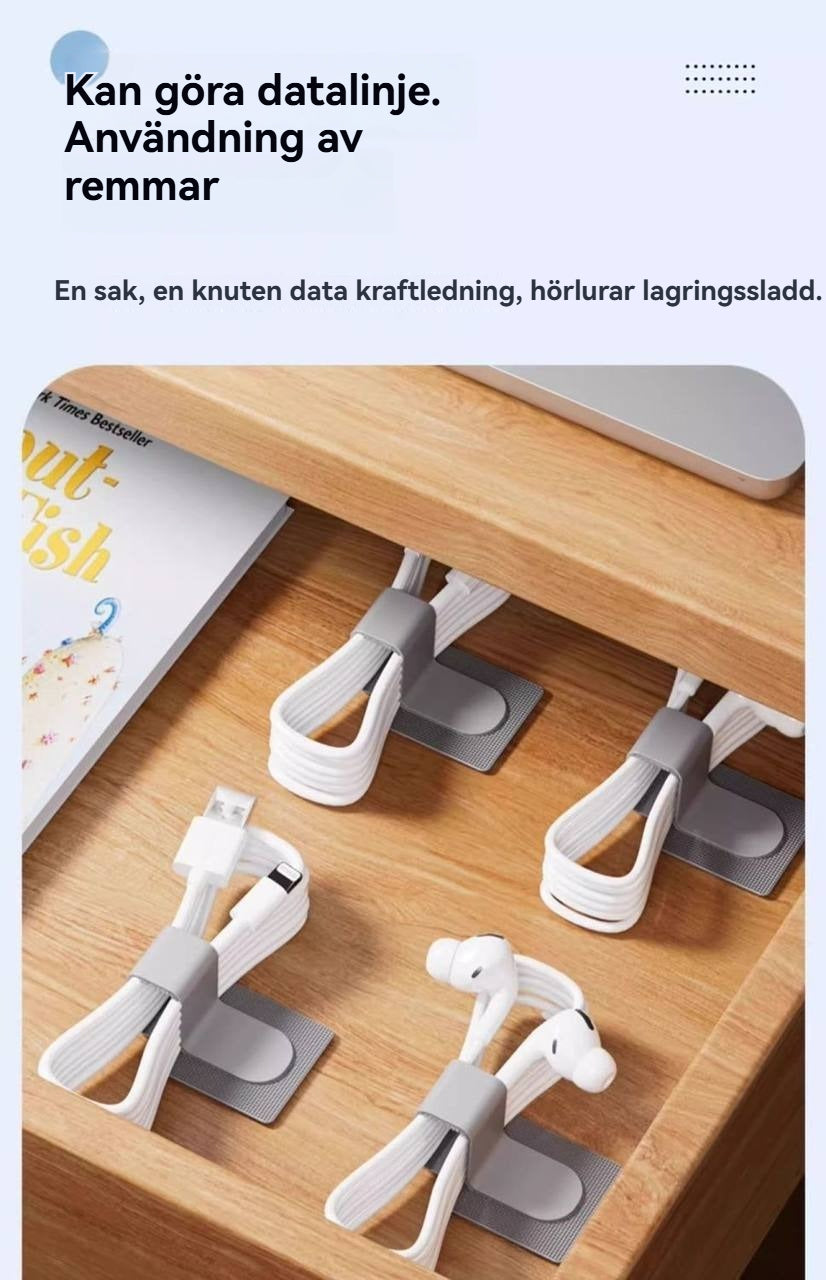 Kabelhållare med kardborre &amp; 3M självhäftande baksida