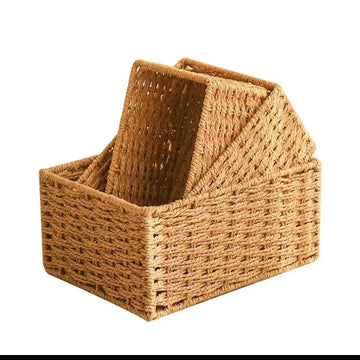 Handgjord vävd förvaringslåda för skrivbordet