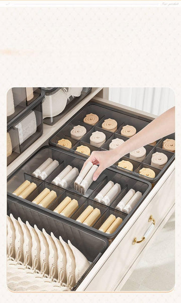 Förvaringslåda med Fack för Underkläder &amp; Strumpor – Håll Garderoben Organiserad