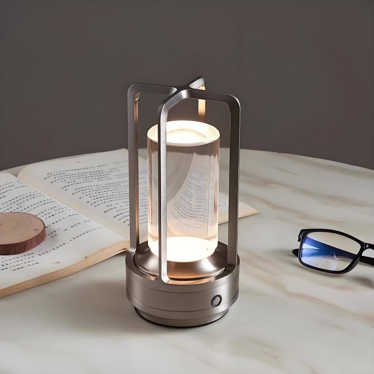 Bärbar LED-bordslampa i aluminium – Touchstyrning & 3 färglägen