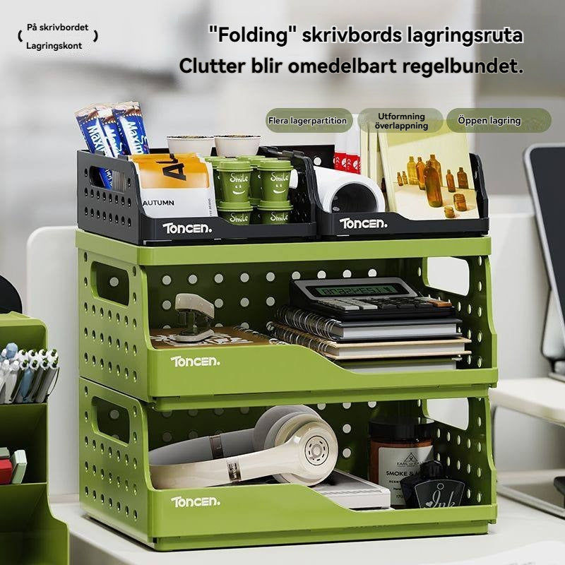 Hopfällbar förvaringshylla för skrivbordet