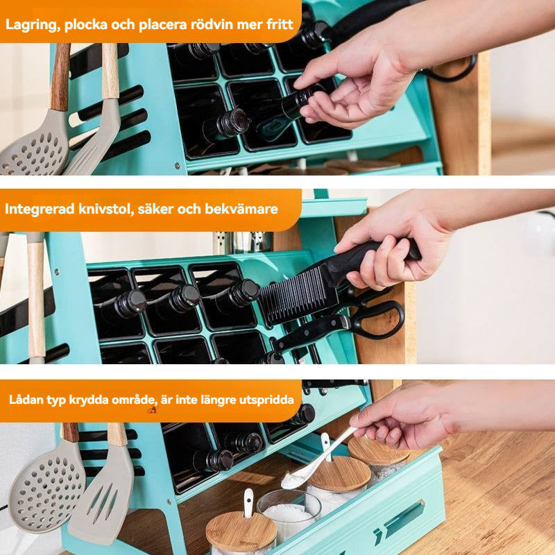 Köksförvaringsställ i Flygaluminium – Hållbart, Rostskyddat, Multifunktionellt för Kryddor & Redskap