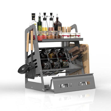 Köksförvaringsställ i Flygaluminium – Hållbart, Rostskyddat, Multifunktionellt för Kryddor & Redskap