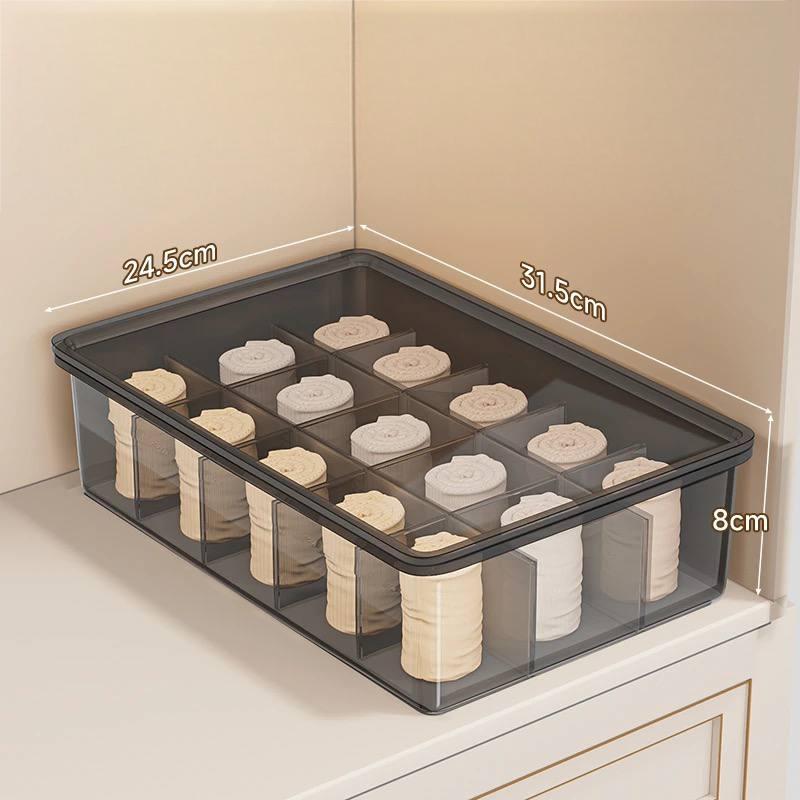 Förvaringslåda med Fack för Underkläder &amp; Strumpor – Håll Garderoben Organiserad