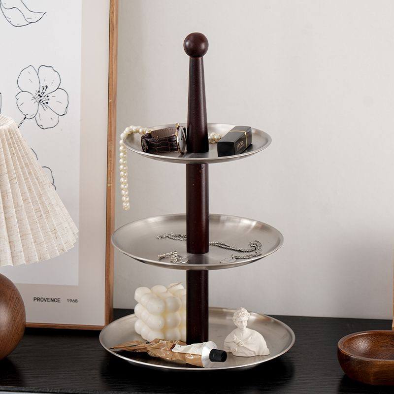 Flerlagrad förvaringsbricka i rostfritt stål