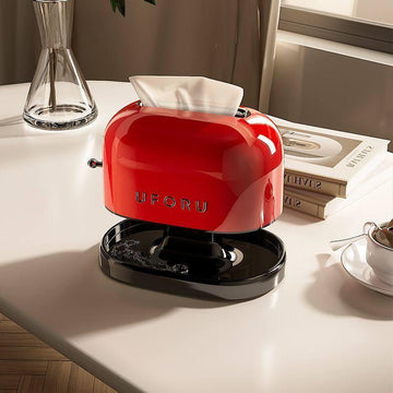 Dubbellagers pappershållare med förvaring