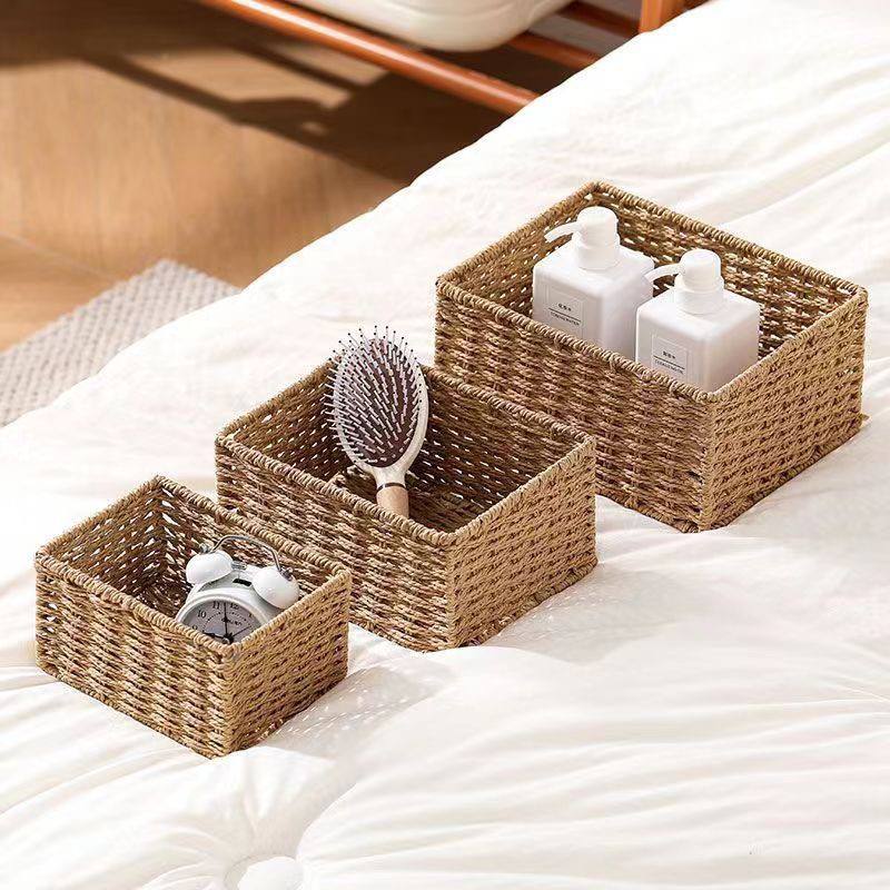 Handgjord vävd förvaringslåda för skrivbordet