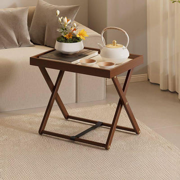 Hopfällbart soffbord i bambu