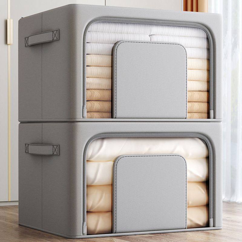 Hopfällbar tygförvaringslåda med dubbla öppningar